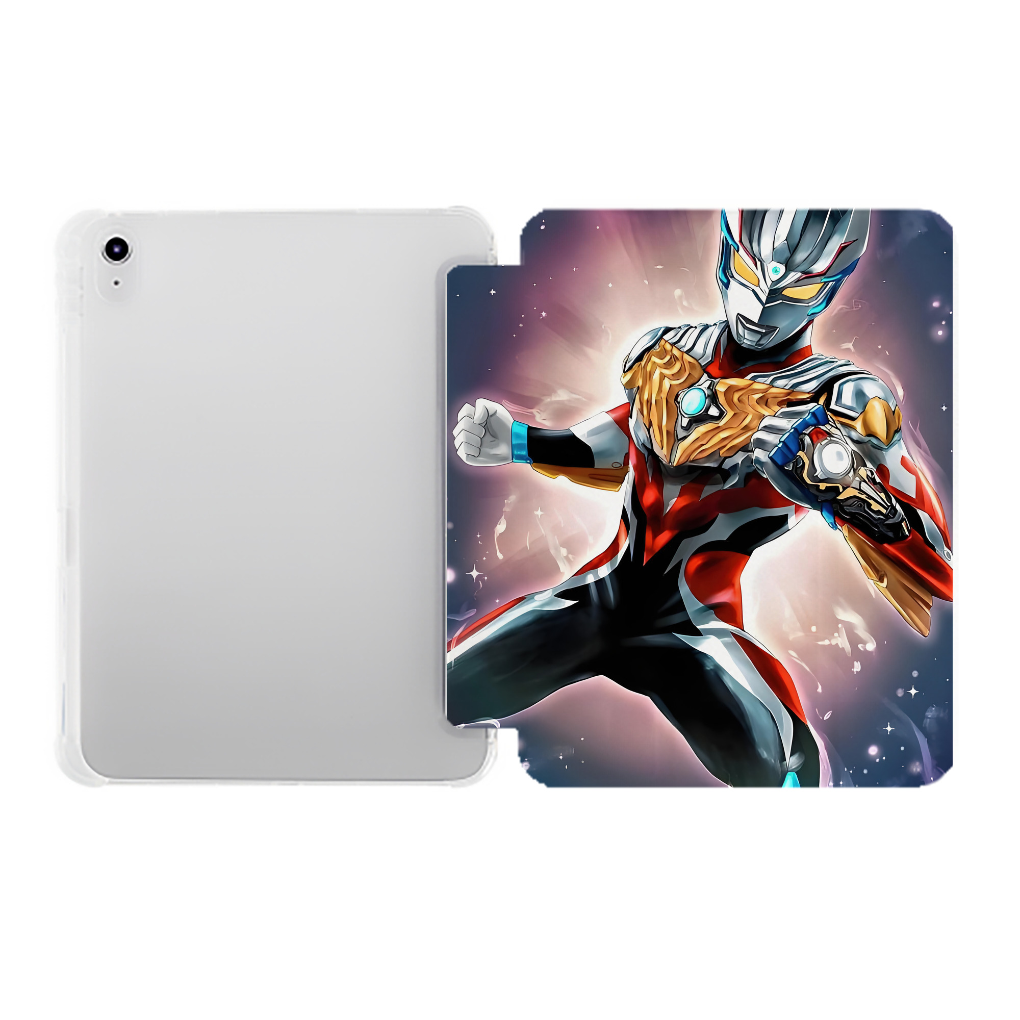 （画像用） ウルトラマン Ultraman IPad ケース ペン収納付き 三つ折りスタンド PUレザー×シリコン 対応機種9.5/10.5/10.9インチ